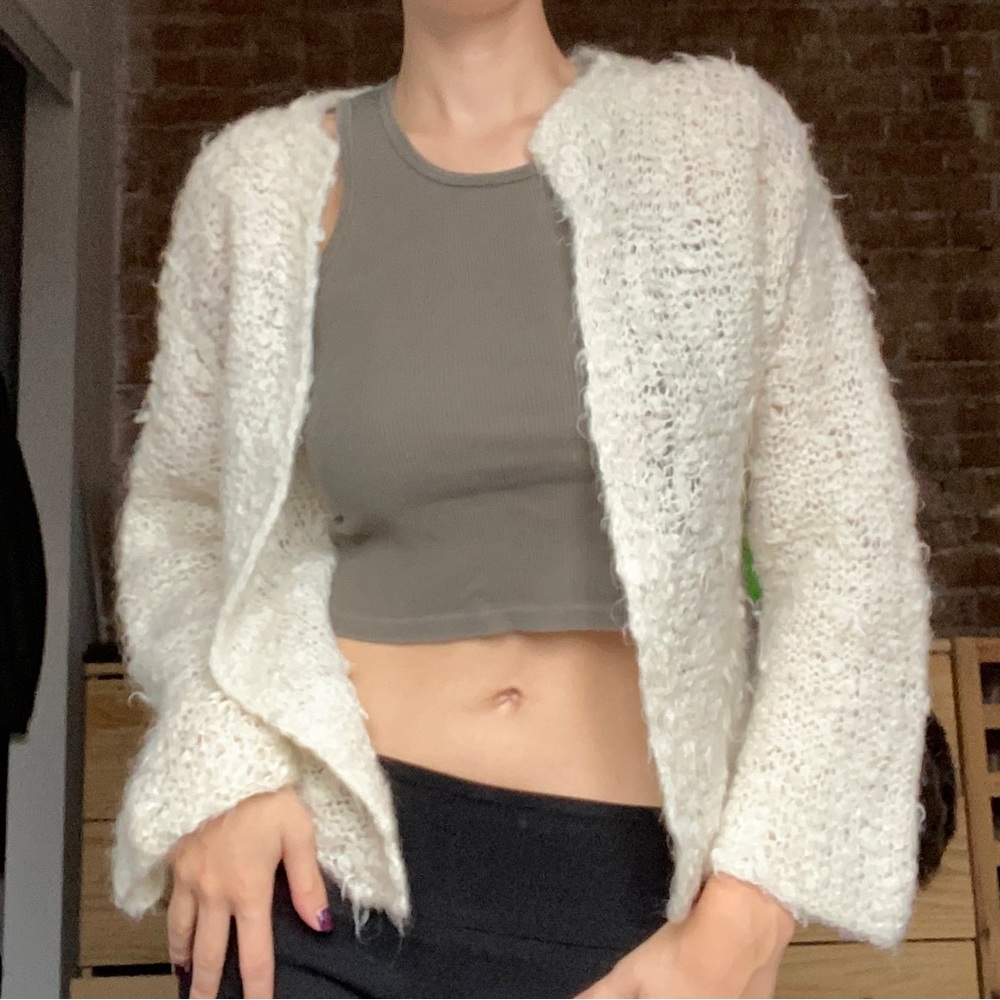 White knit cardigan!